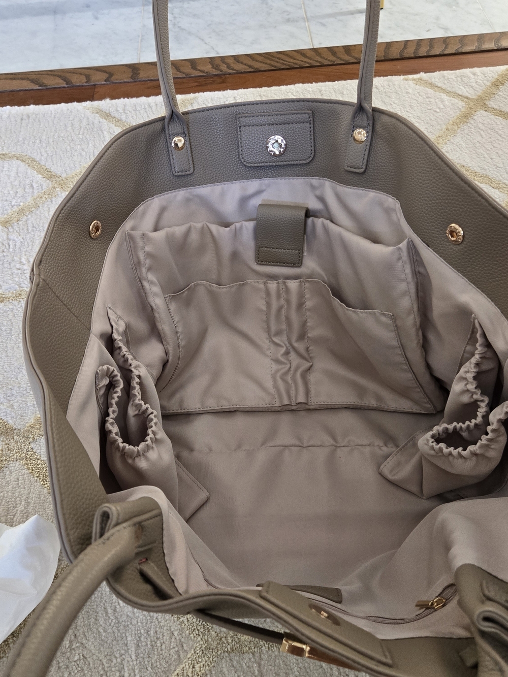 Newbella Marella Taupe Faux Leather Tote Bag - Picture 6 of 8